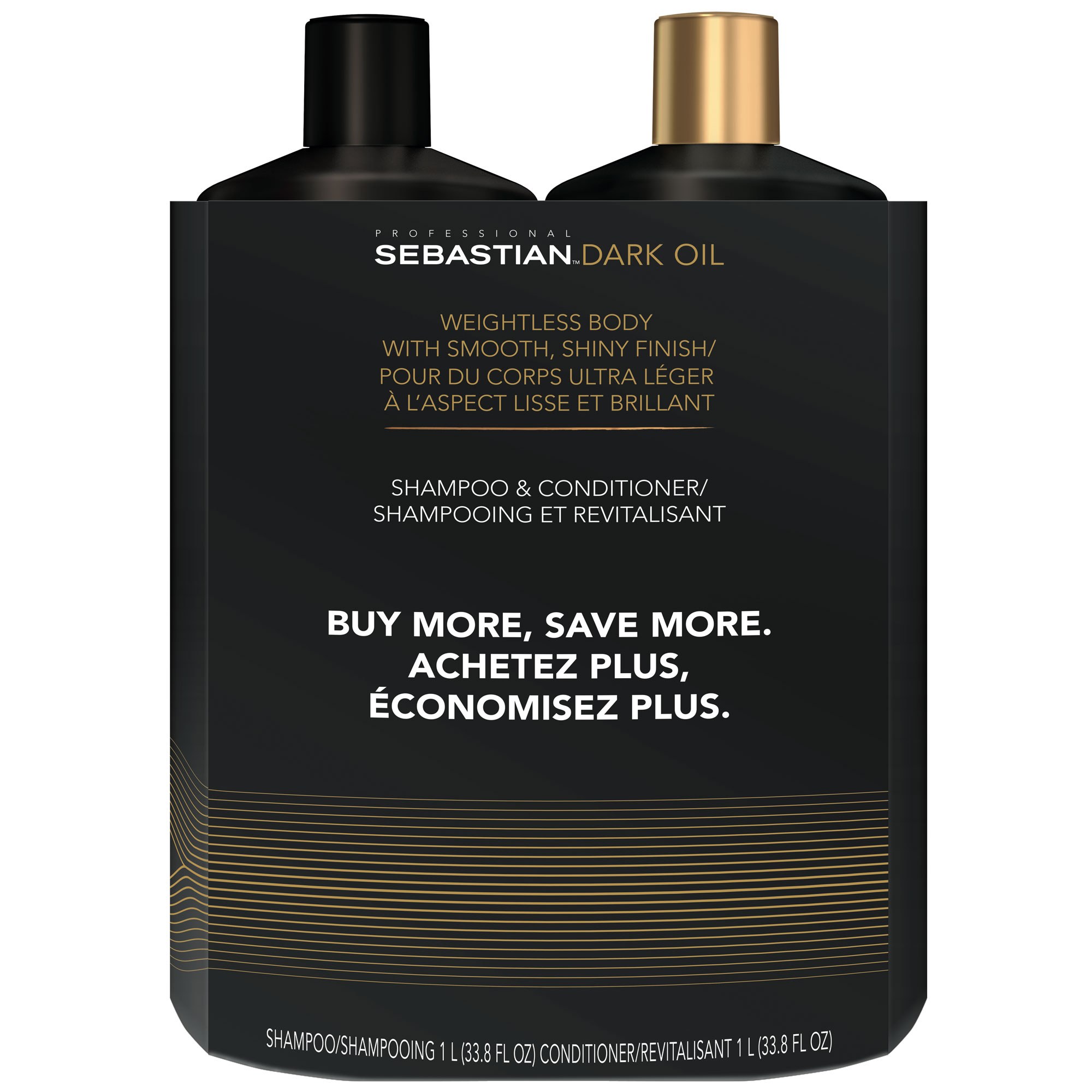 Sebastian Care & Styling: Dark Oil Lightweight Shampoo & Conditioner LIter Duo 
