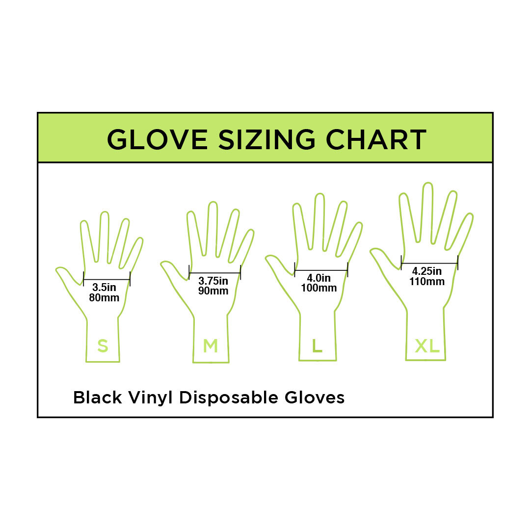 Colortrak Gloves: Black Disposable Vinyl Gloves - Large 100pc