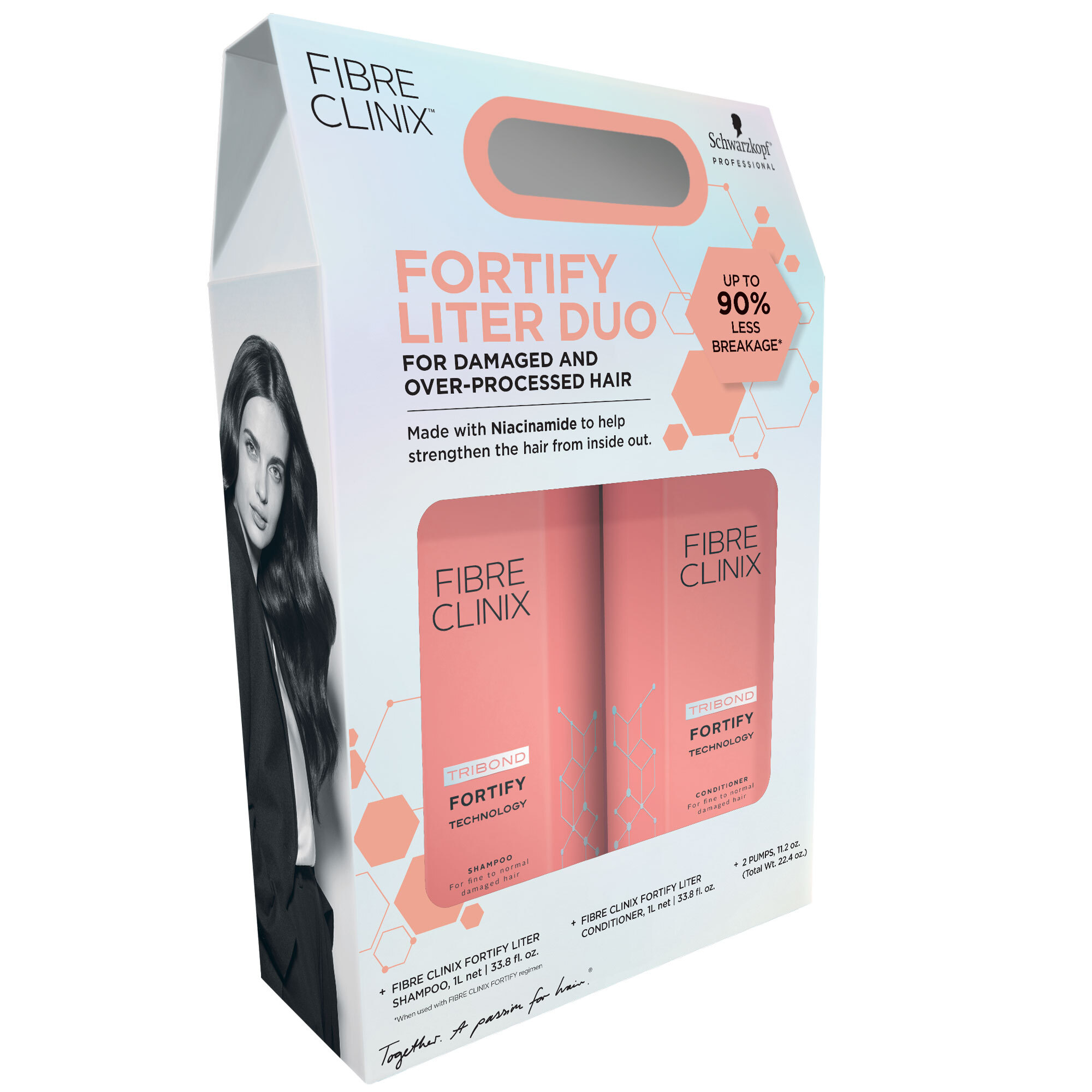 Schwarzkopf FIBRE CLINIX® Fortify Shampoo and Conditioner Liter Duo