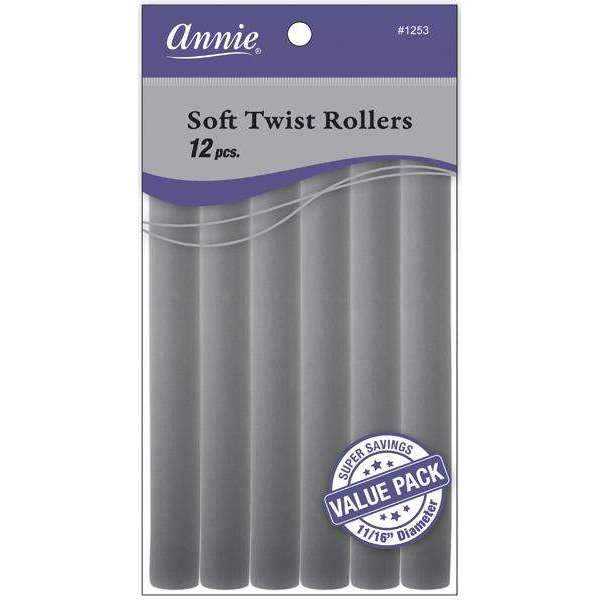 Annie Annie Soft Twist Rollers 7" Gray - 11/16", 12 pack