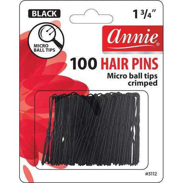Annie Hair Pins - Black - 3/4", 100ct