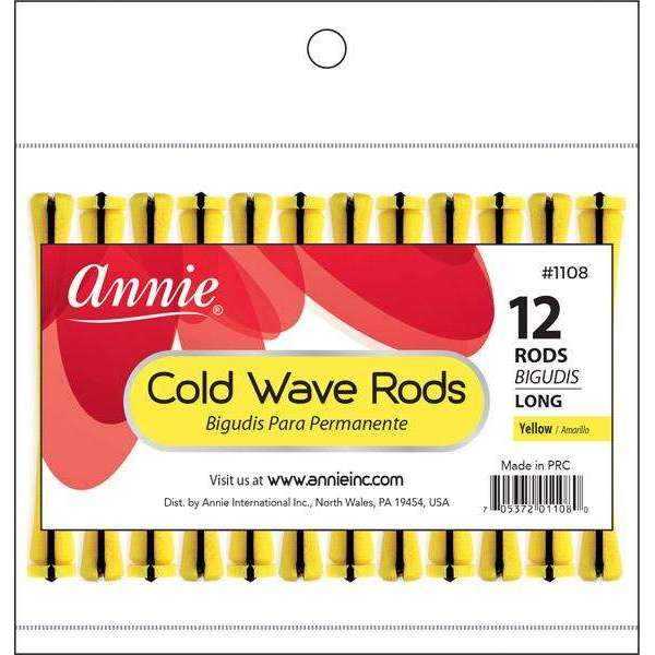 Annie Cold Wave Rod - Long - Yellow 2/5", 12ct