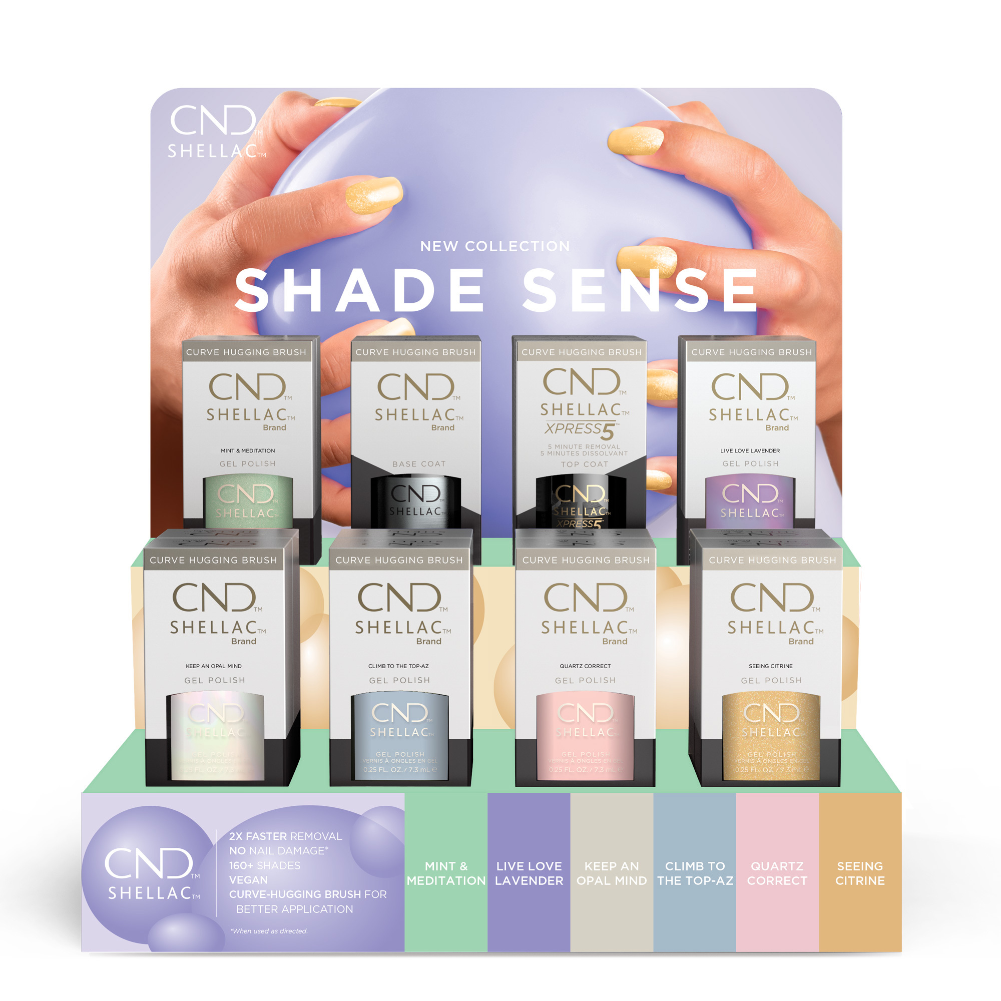 CND Shade Sense Shellac Pop 16pc Display