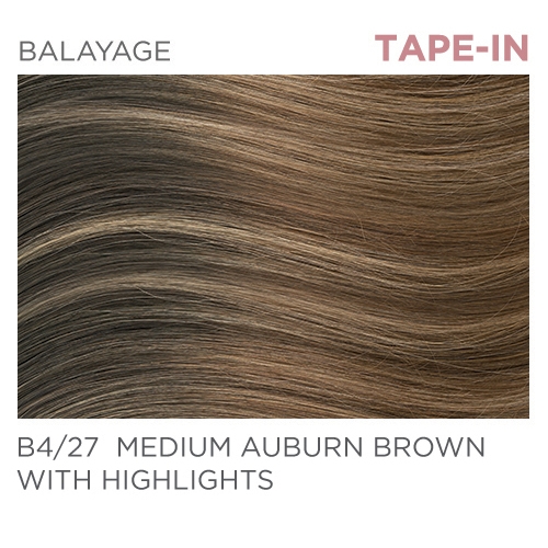 Halo Pro B4/27 Tape-In 14" - Balayage Medium Auburn Brown with Highlights