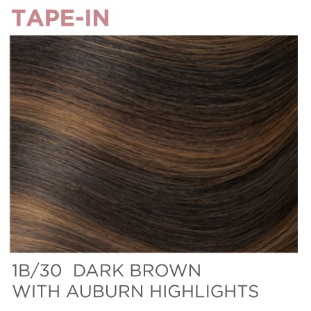 Halo Pro 1B/30 Tape-In 14" - Dark Brown / Auburn Highlights