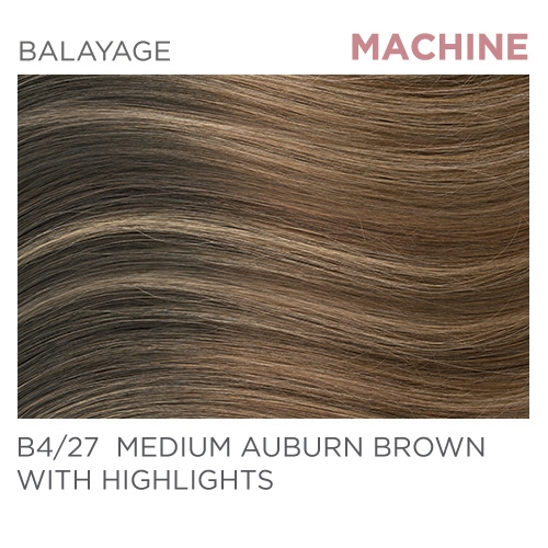 Halo Pro B4/27 Machine-Tied 14" - Balayage Auburn Brown / Highlights
