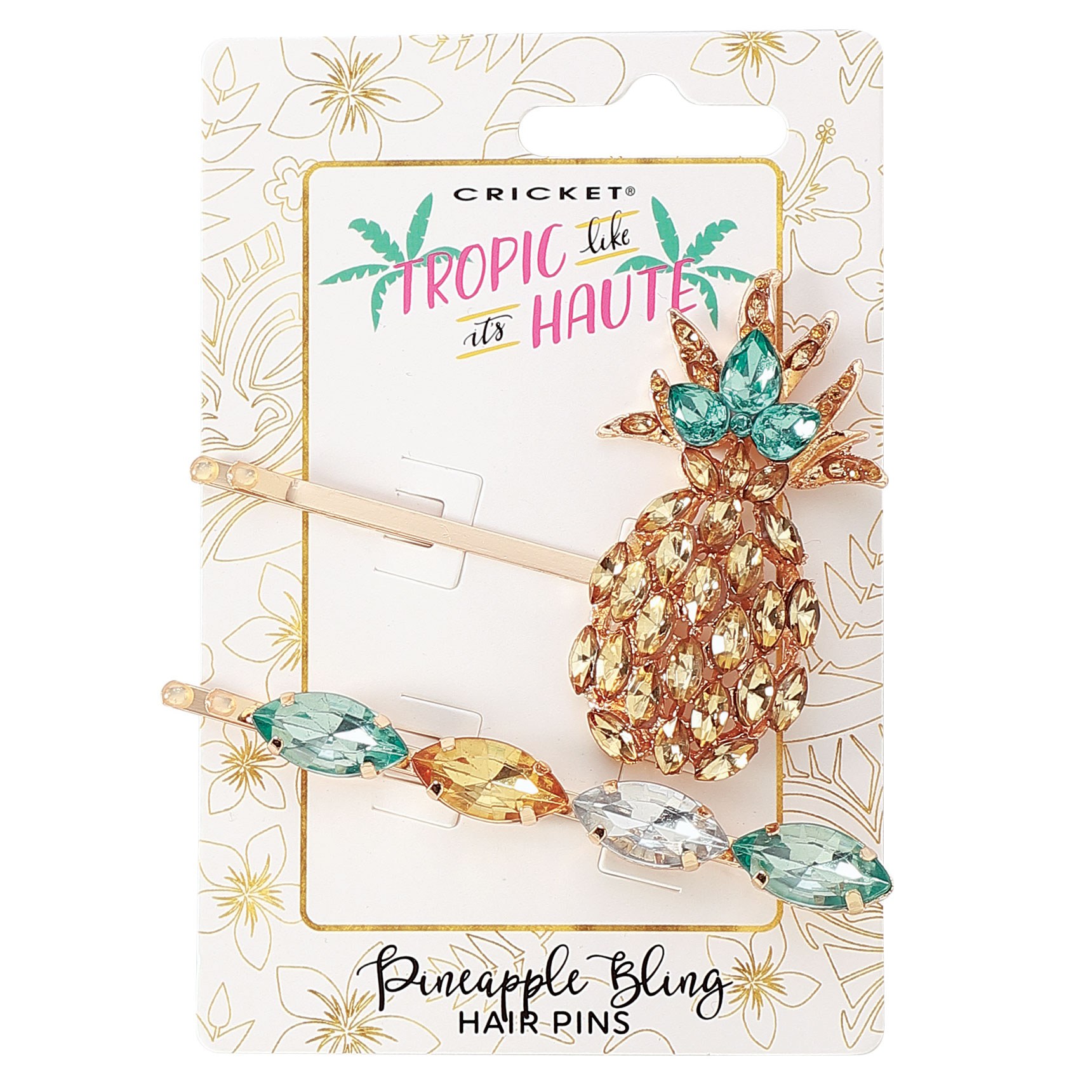 Cricket Tropic Like It's Haute: Pineapple Bling Hair Pins in Gold