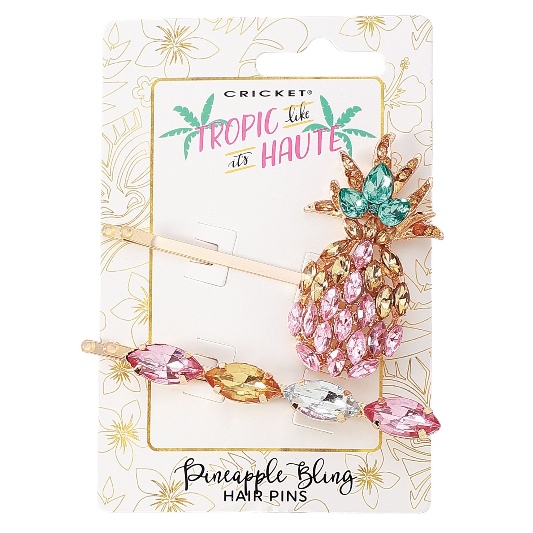 Cricket Tropic Like It's Haute: Pineapple Bling Hair Pins in Pink