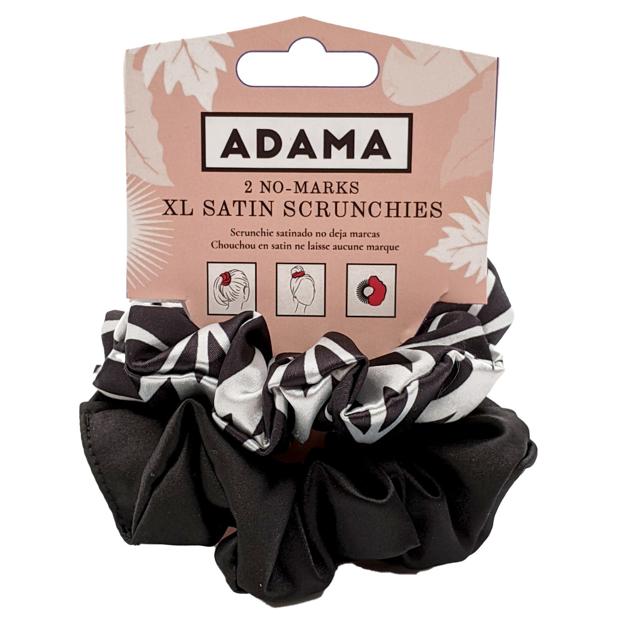 ADAMA Scrunchies - No Marks Satin Scrunchies 2pk
