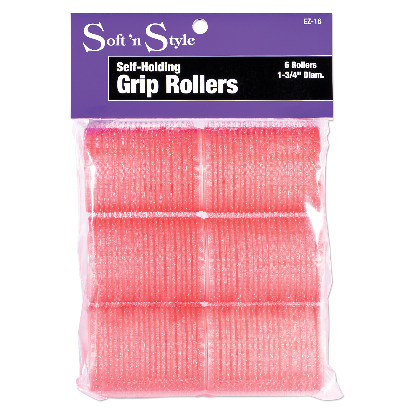 Burmax Soft'n Style Self-Holding Grip Rollers - 1 3/4", Pink