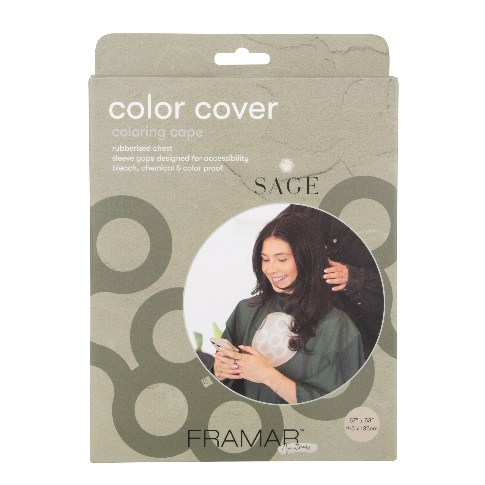 Framar CAPES: Color Cover Sage Colouring Cape 57" x 53"