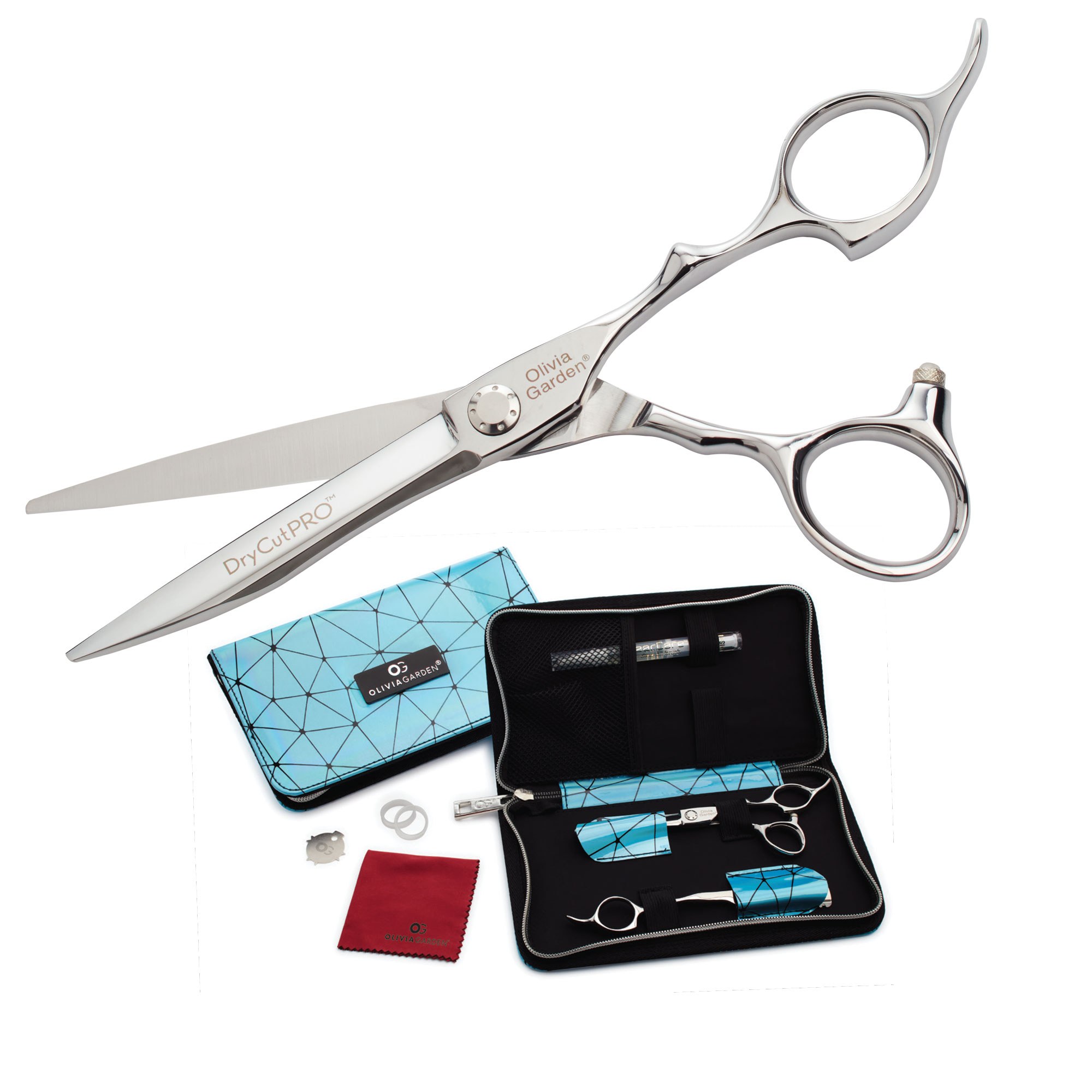 Olivia Garden Dry Cut Pro 6" Shear & Razor with Zipper Case
