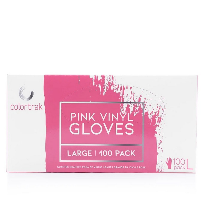 Colortrak Gloves: Pink Disposable Gloves Large