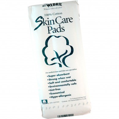 Miss Webril 4" x 4" Cotton Skin Care Pads - 100 ct