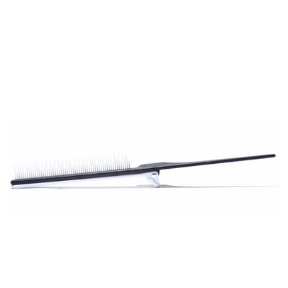 Color Bow Rat Tail Clip Comb - Matte Black/White - 2 Pack