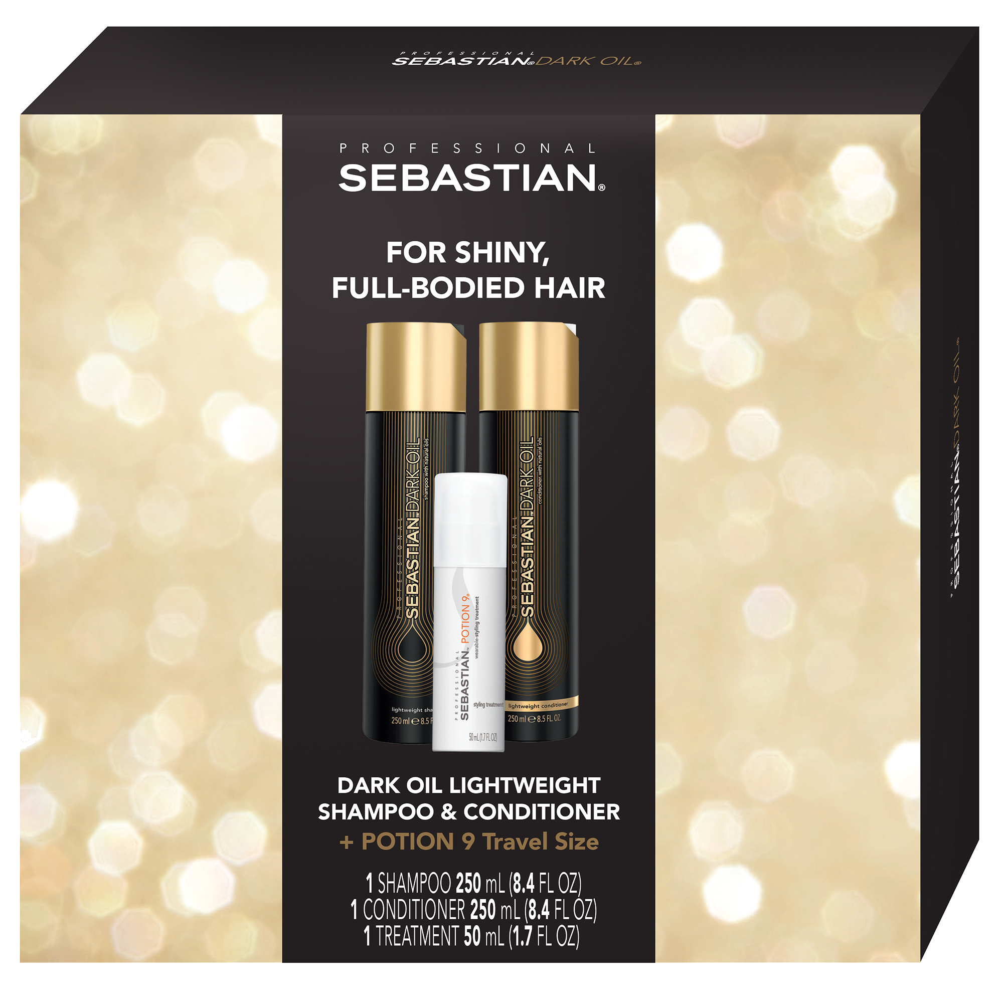 Sebastian Holiday Care & Styling 3pc Kit - Dark Oil