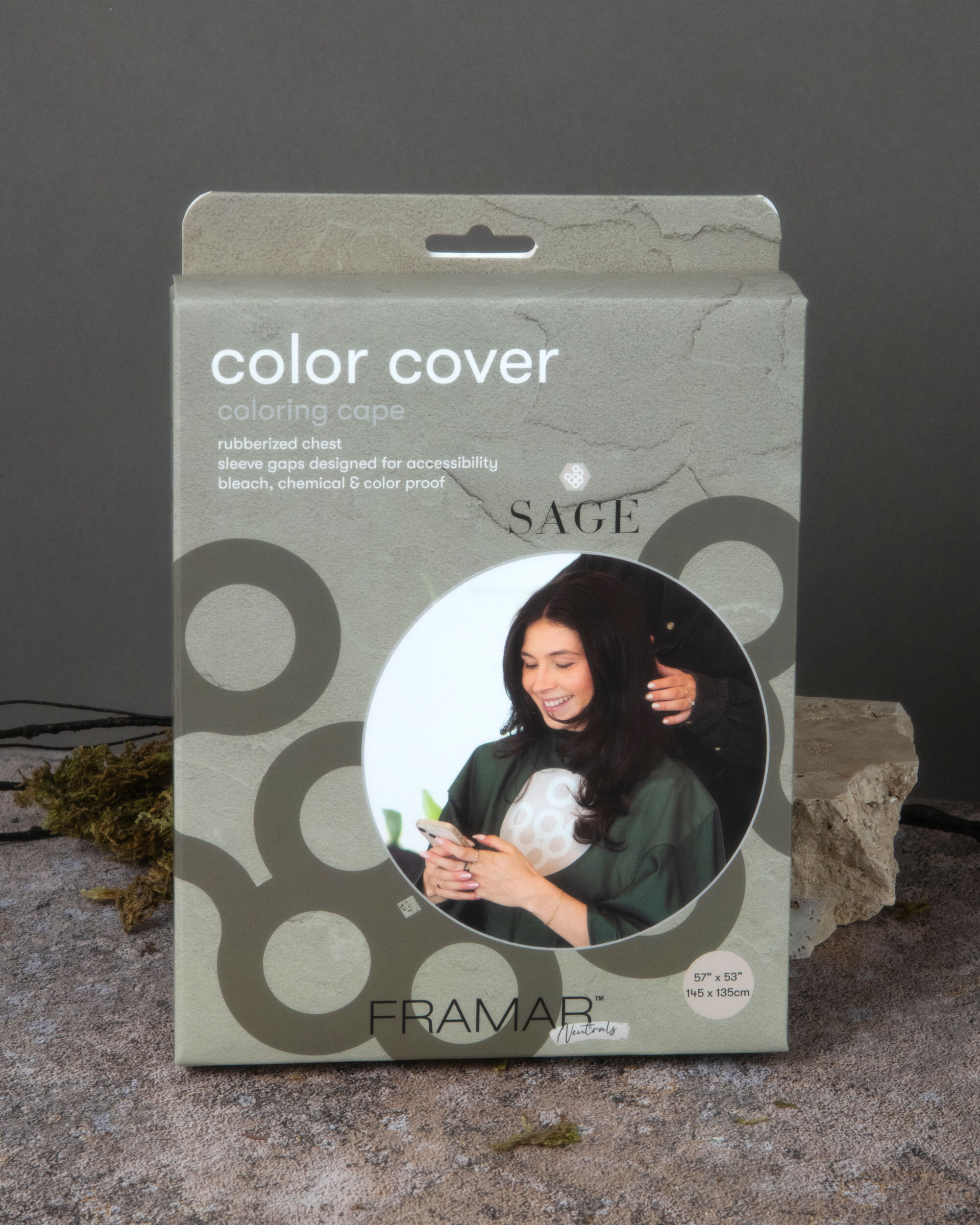 Framar CAPES: Color Cover Sage Colouring Cape 57" x 53"