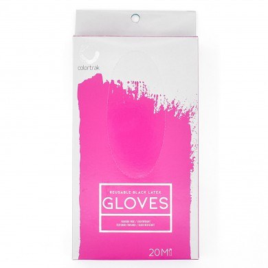 Colortrak Gloves: Black Reusable Latex Gloves - Medium
