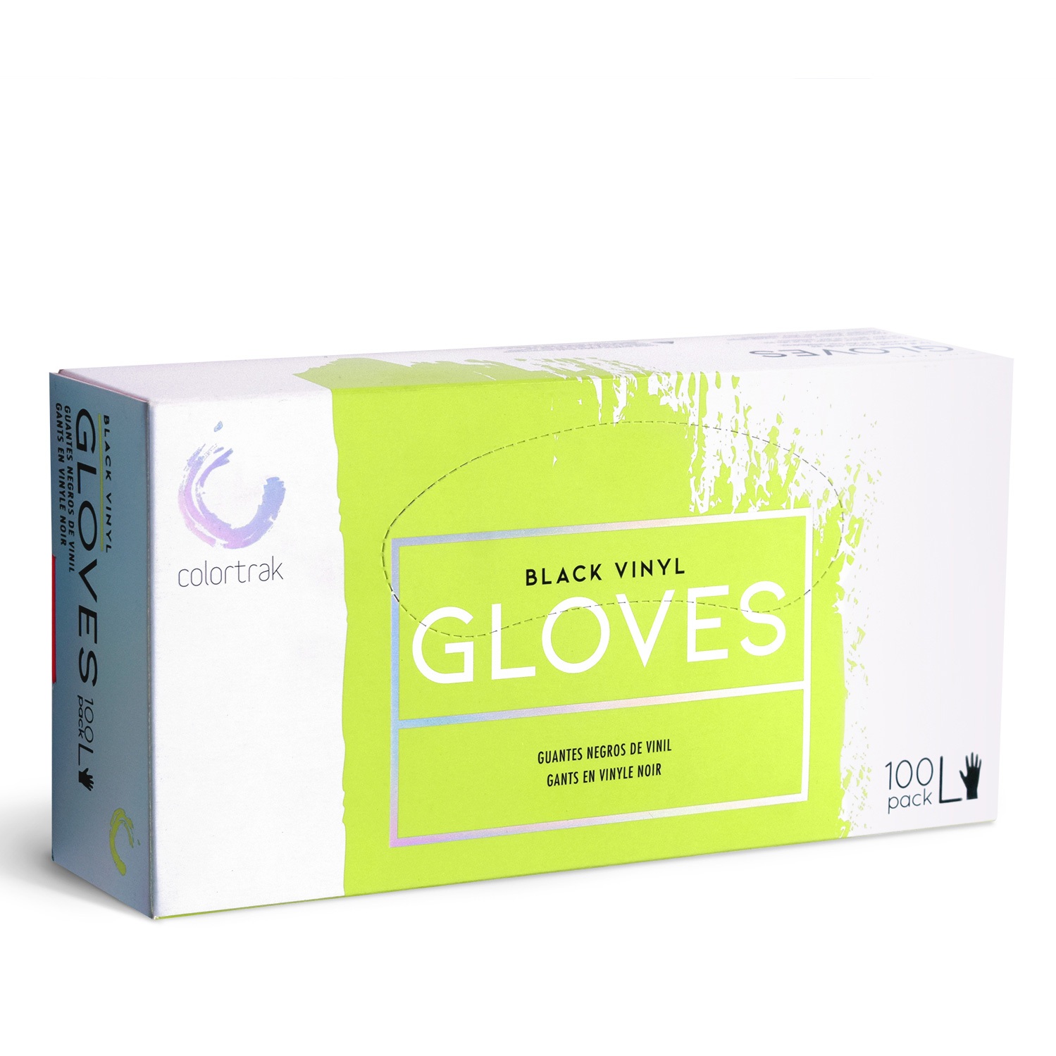 Colortrak Gloves: Black Disposable Vinyl Gloves - Large