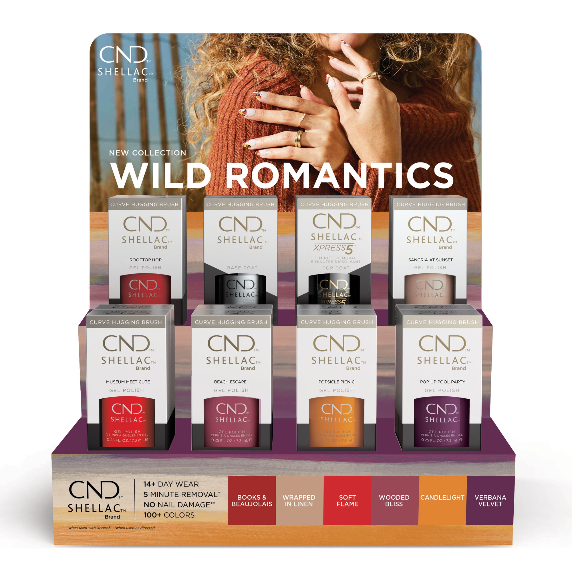 CND Wild Romantics Collection 16 pc Shellac Display