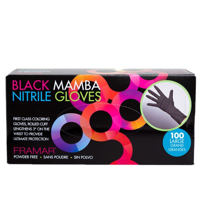 Framar GLOVES: Black Mamba Nitrile Gloves - Medium