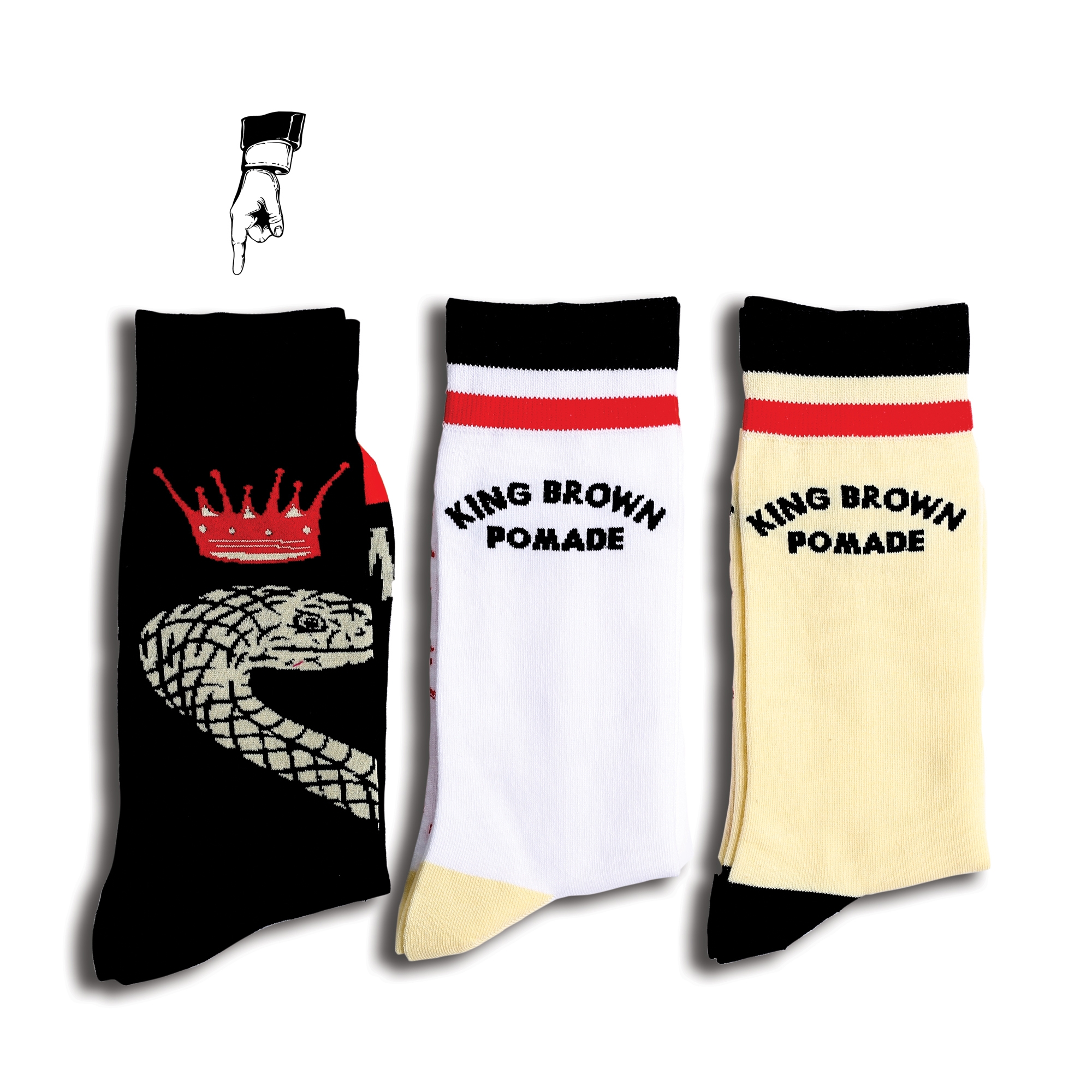 King Brown Pomade XTRAS: Socks - Black with Snake Detail