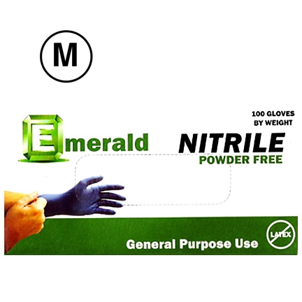 Emerald Blue Powder Free Disposable Nitrile Gloves - 100 count - Medium