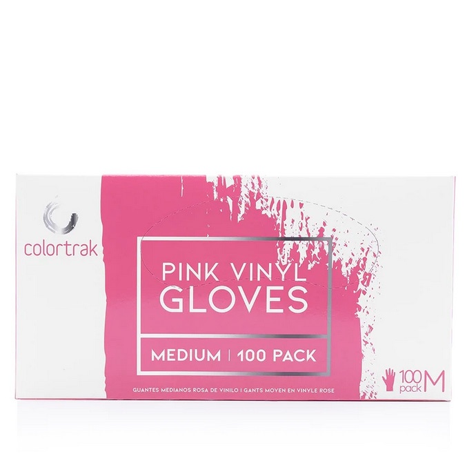 Colortrak Gloves: Pink Disposable Gloves Medium