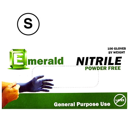 Emerald Blue Powder Free Disposable Nitrile Gloves - 100 count - Small